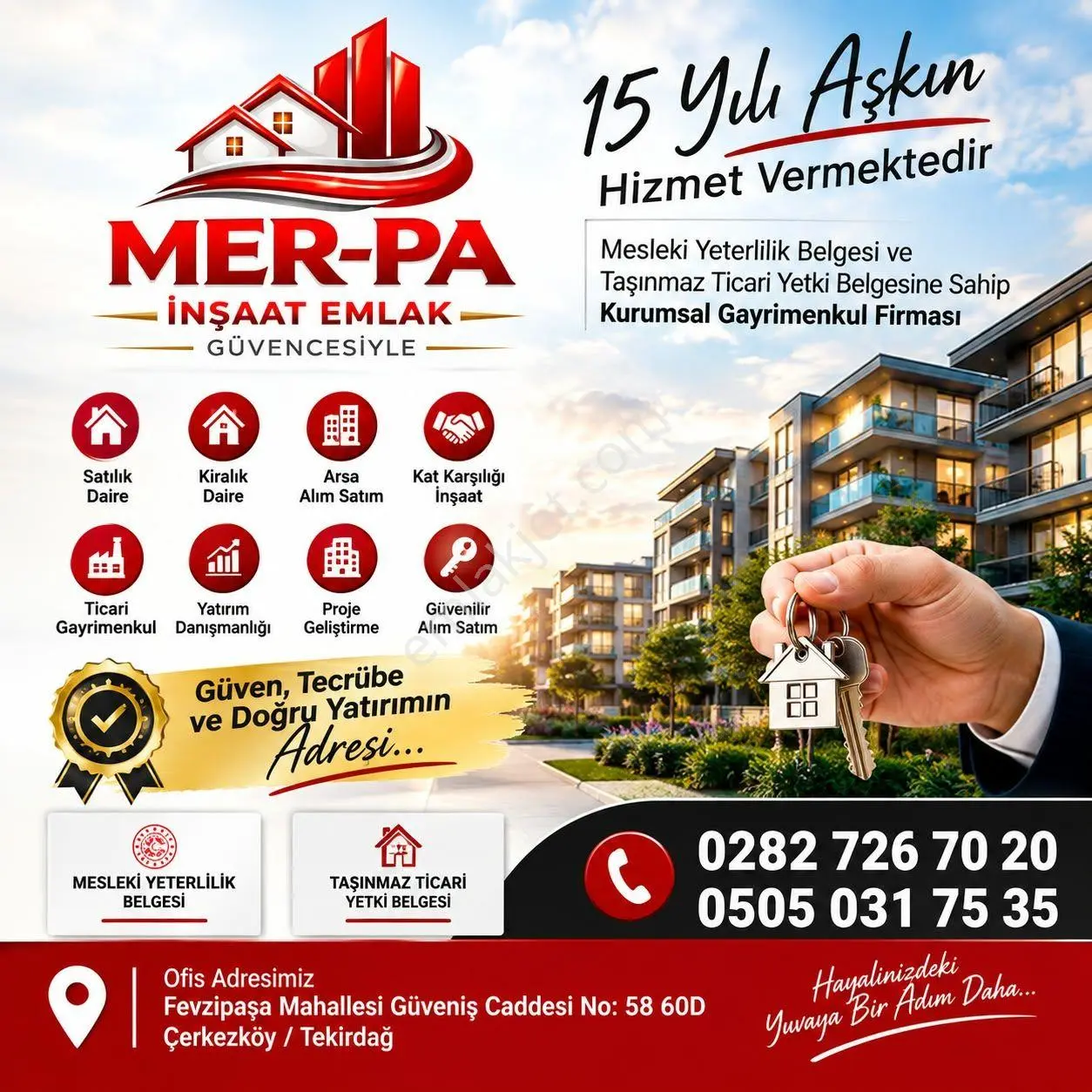 Mer-pa İnşaat Emlak'tan *** / İskanlı Kombili 2+1 Sıfır Lüks Daire — fotoğraf 30
