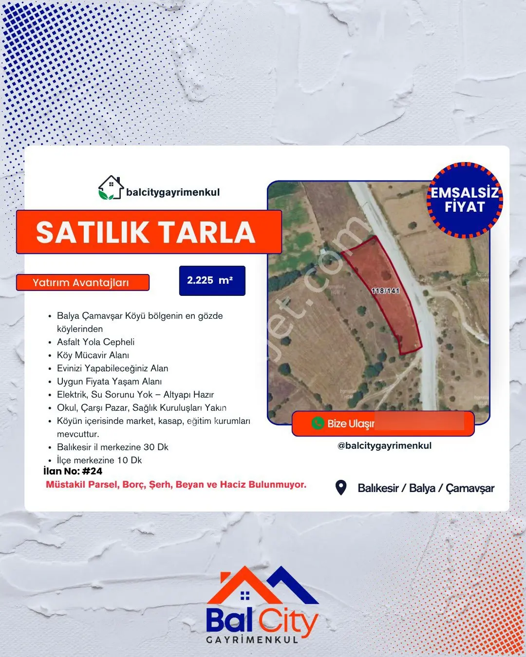 Balcity'den Balıkesir Balya’da İmara Sınır Arsa Vasfında Tarla! — fotoğraf 9