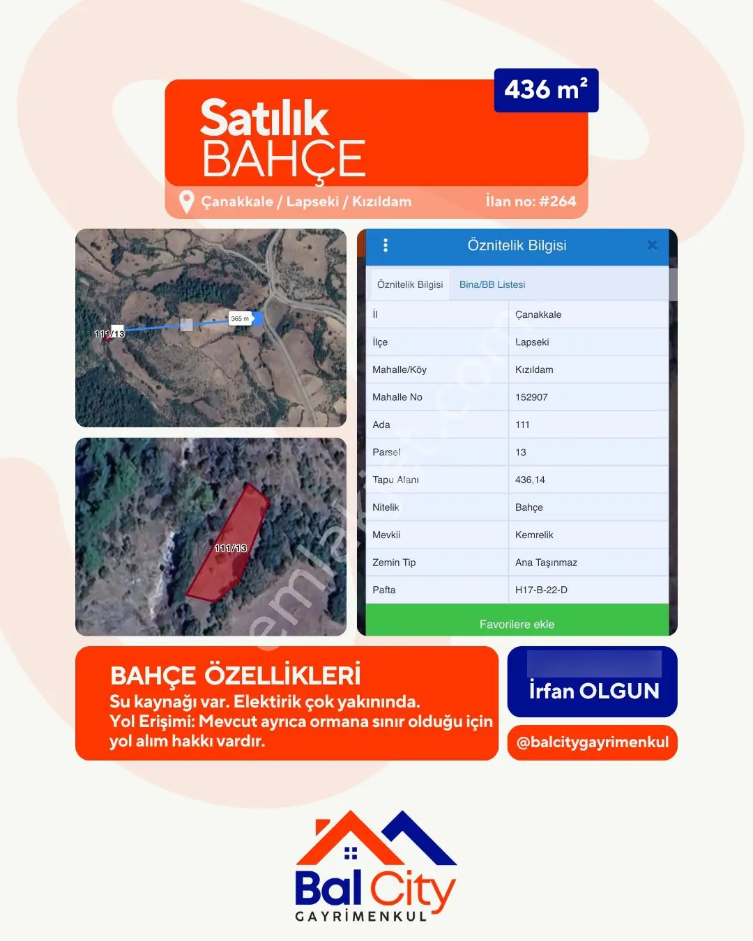 Balcity - Çanakkale | Lapseki Kızıldam'Da 436 M2 Satılık Tarla