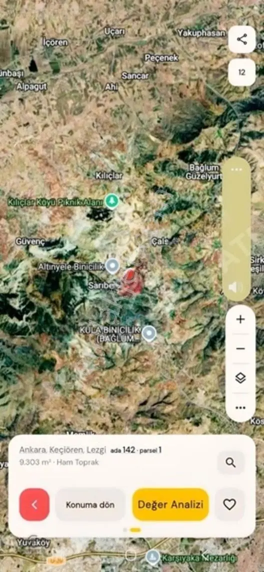 Ankara Keçiörende Satılık Tarla