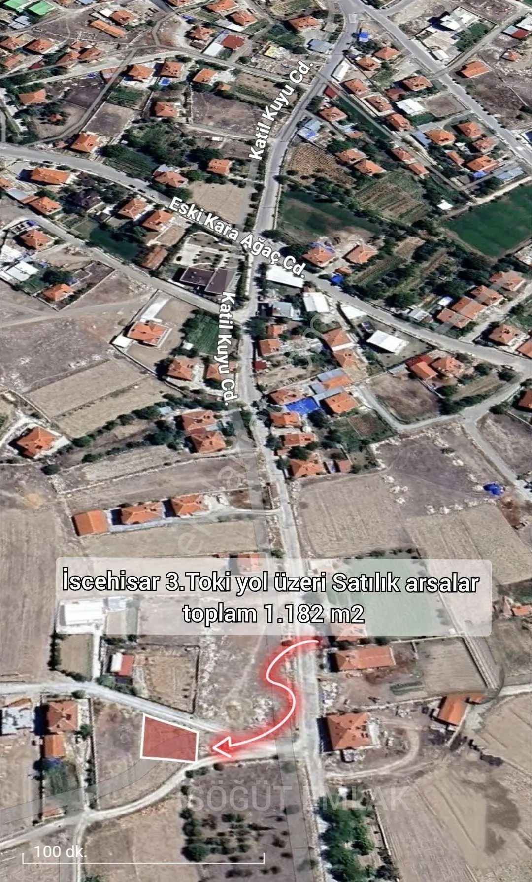 İscehisar'Da Yol Üzeri 1182 M² Satılık Konut İmarlı Arsa