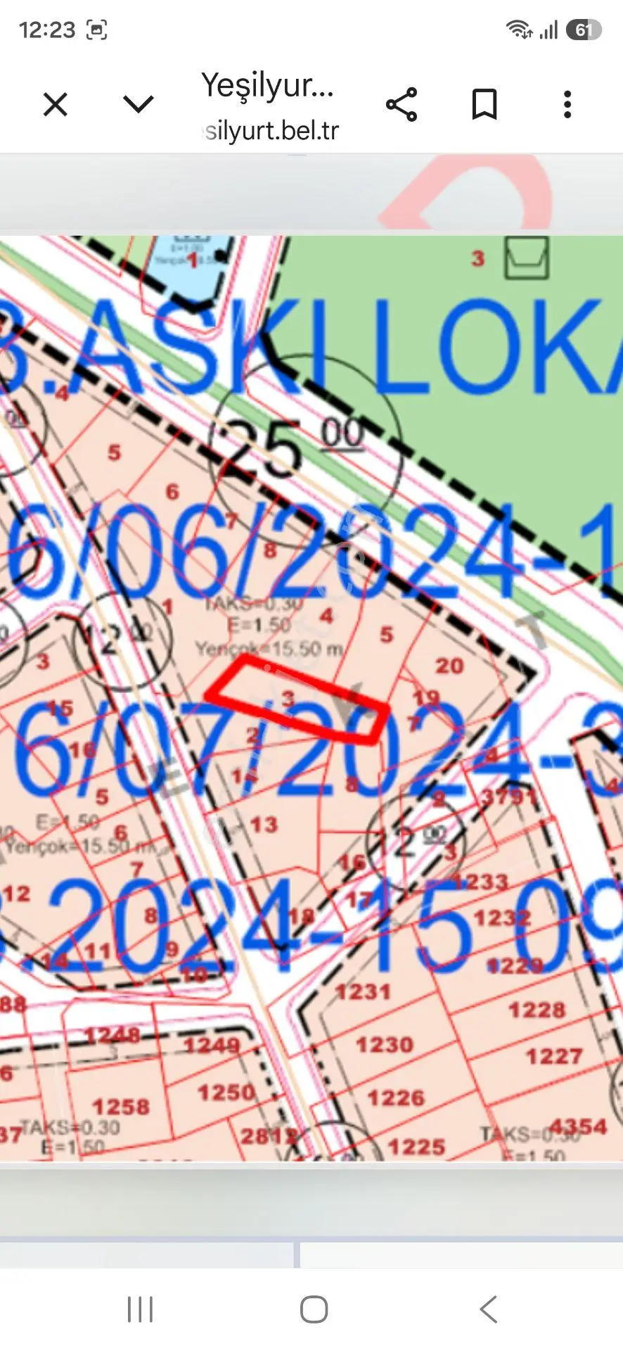 Yeşiltepe Sıtadın Yanı 5 Kata İmarlı Satılık 418 Metre Arsa