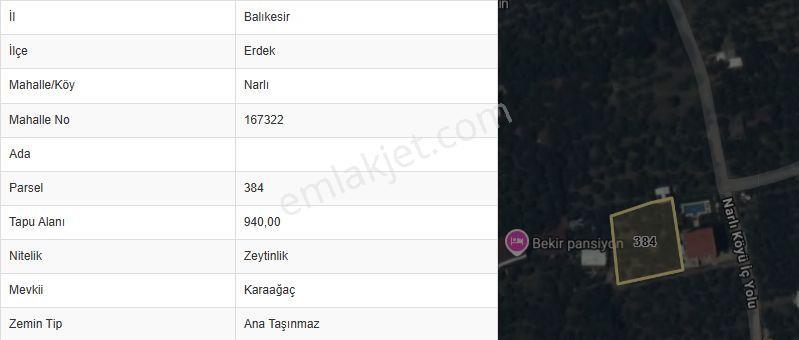 Balıkesir Erdek Narlı Mah. 940 M2 Satılık Zeytinlik Merkezi Konumda Villa İmarlı — fotoğraf 12