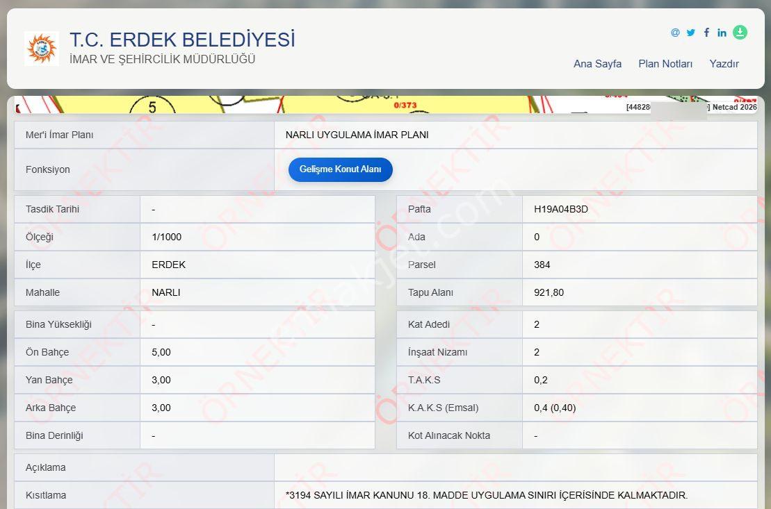 Balıkesir Erdek Narlı Mah. 940 M2 Satılık Zeytinlik Merkezi Konumda Villa İmarlı — fotoğraf 14