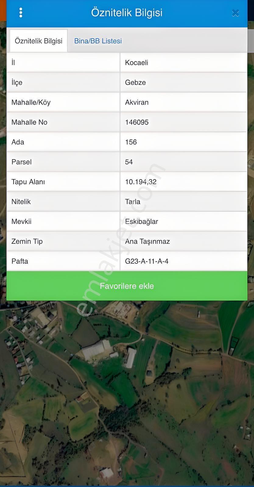 Kocaeli Gebze Akviran Tek Hisse Tapulu 10.194m2 Satılık Tarla — fotoğraf 2