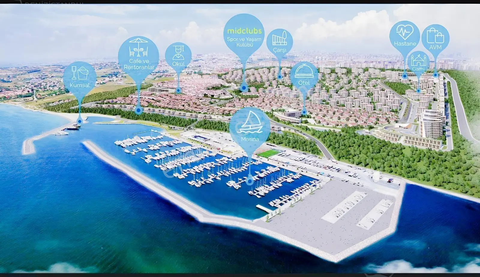 Mercan Konakları Bahçeli 3+1 Satılık Deniz Manzaralı Eşyalı — fotoğraf 2
