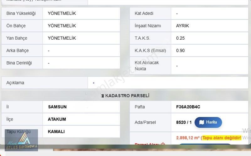 Mavi Atlas'tan Atakum Kamalı'da 2800m2 Satılık Arsa — fotoğraf 22