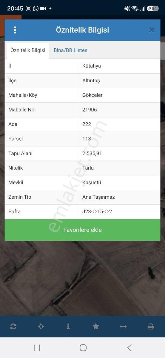 Acil Kütahya Altıntaş Gökçeler'de 2536m2 Müstakil Tektaputarla — fotoğraf 4