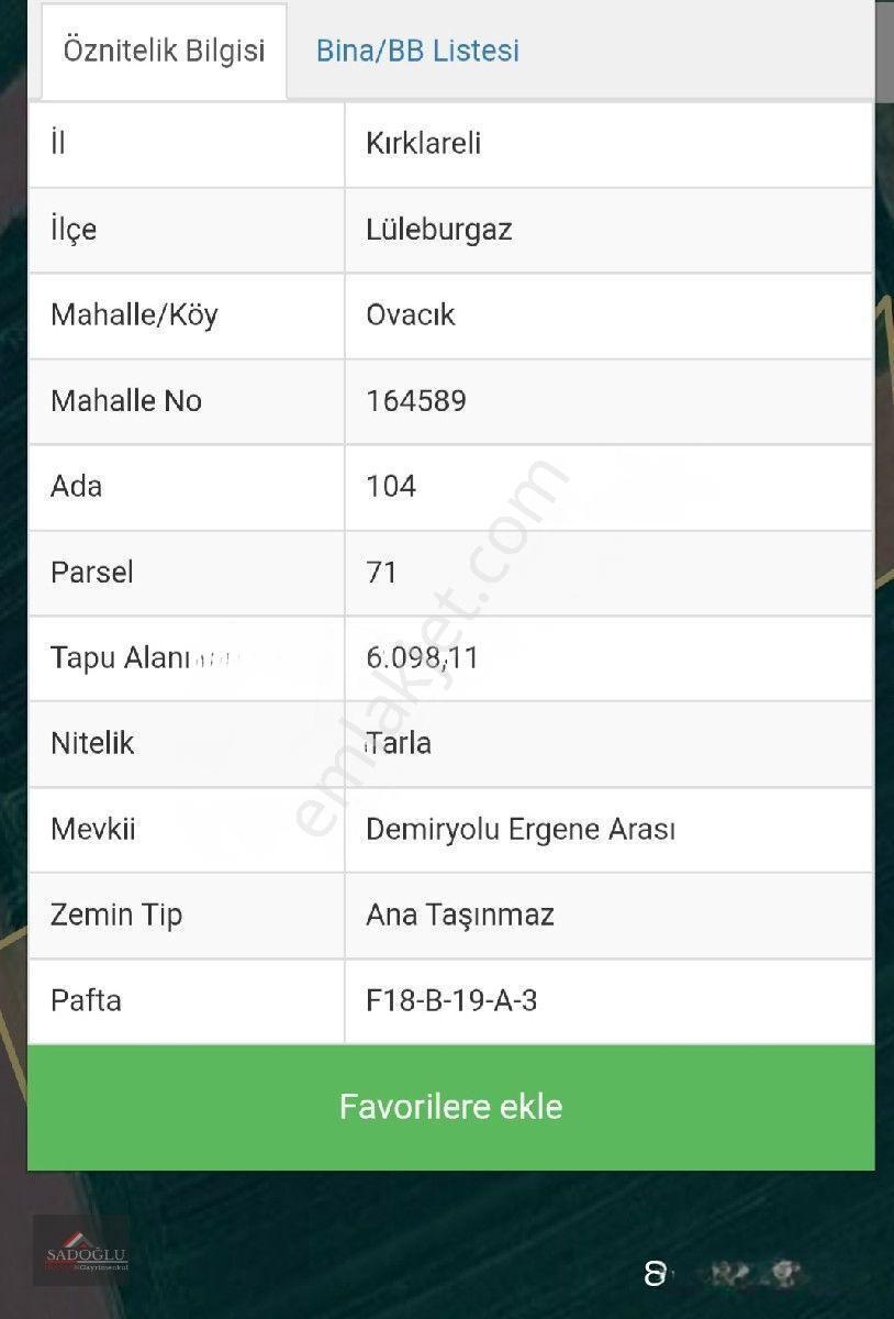 Kırklareli Lüleburgaz Ovacık Köyün'de 508 M2 Satılık — fotoğraf 15