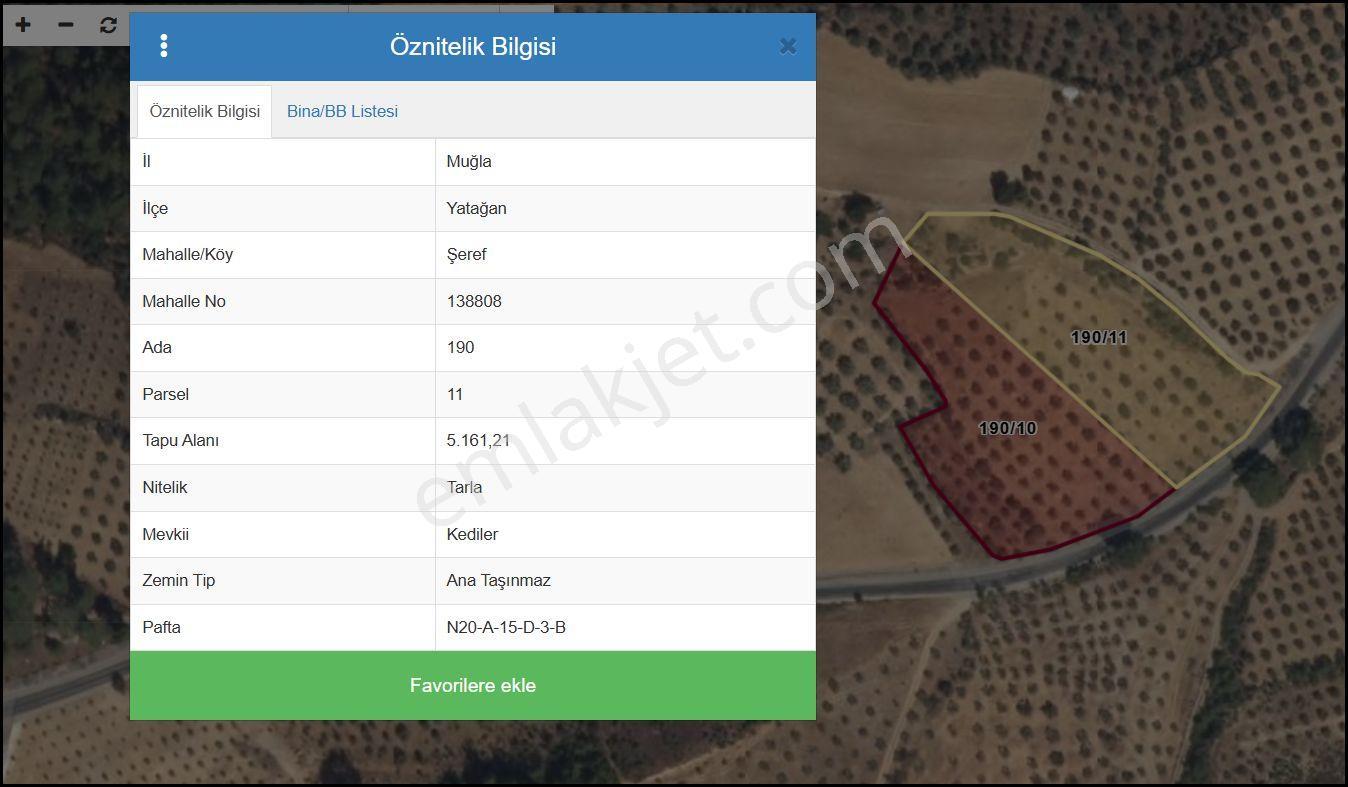 Muğla Yatağan Şeref Köyü Zeytin Bahçesi 2 Parsel Birlikte Satılık — fotoğraf 11