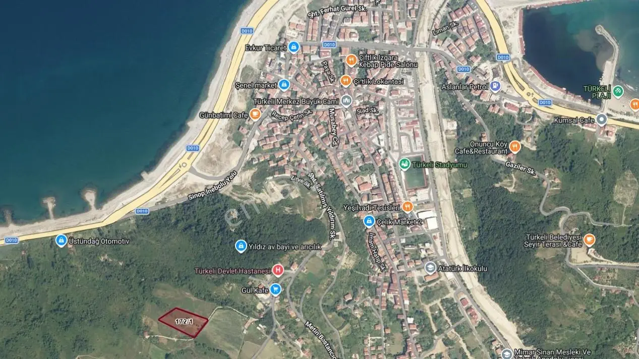 Sinop Türkeli'de Deniz Manzaralı Tek Tapu İmarlı Arsa — fotoğraf 3