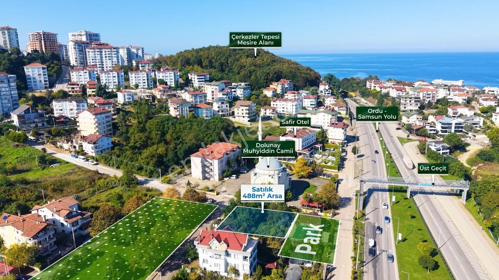 Fatsa Dolunay Sahile 1 Dk | 490 M² | Köşe Parsel Villalık Arsa — fotoğraf 14