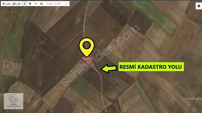Gümüş'Ten Vize Müsellim'De Resmi Yola Cephe Tek Tapu 2361M²