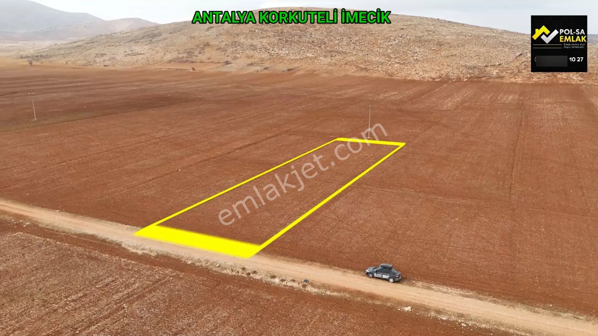 Antalya Korkuteli İmecik Köyü Satılık 1.891m2 Tarla Resmi Yol Var — fotoğraf 3