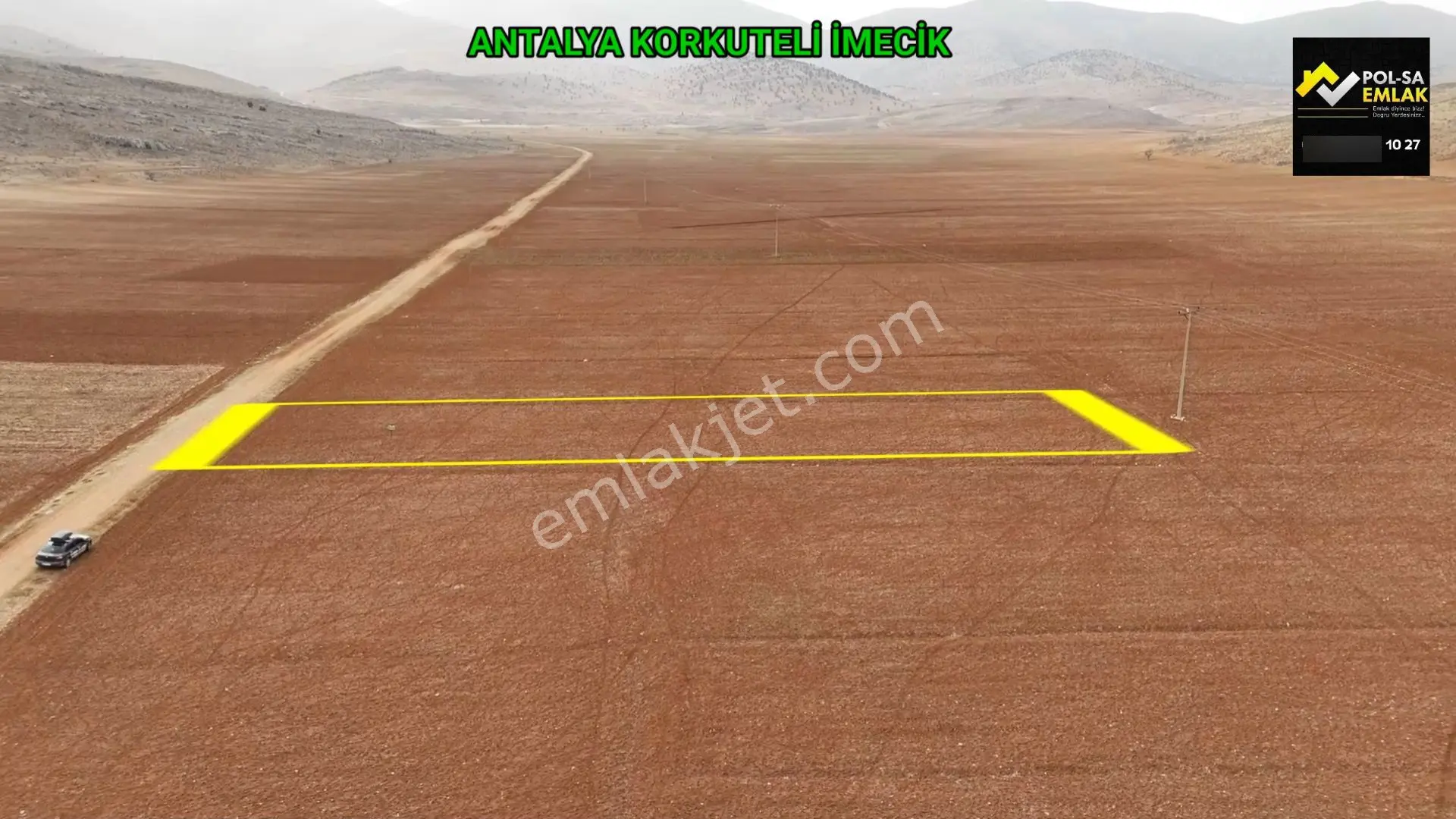 Antalya Korkuteli İmecik Köyü Satılık 1.891m2 Tarla Resmi Yol Var — fotoğraf 4