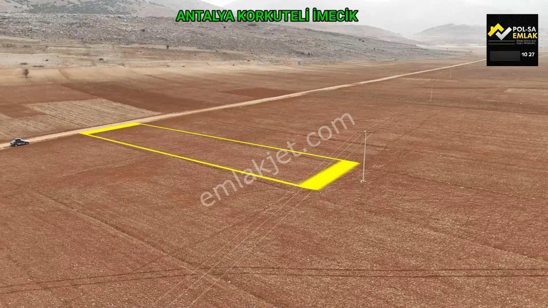 Antalya Korkuteli İmecik Köyü Satılık 1.891m2 Tarla Resmi Yol Var — fotoğraf 5