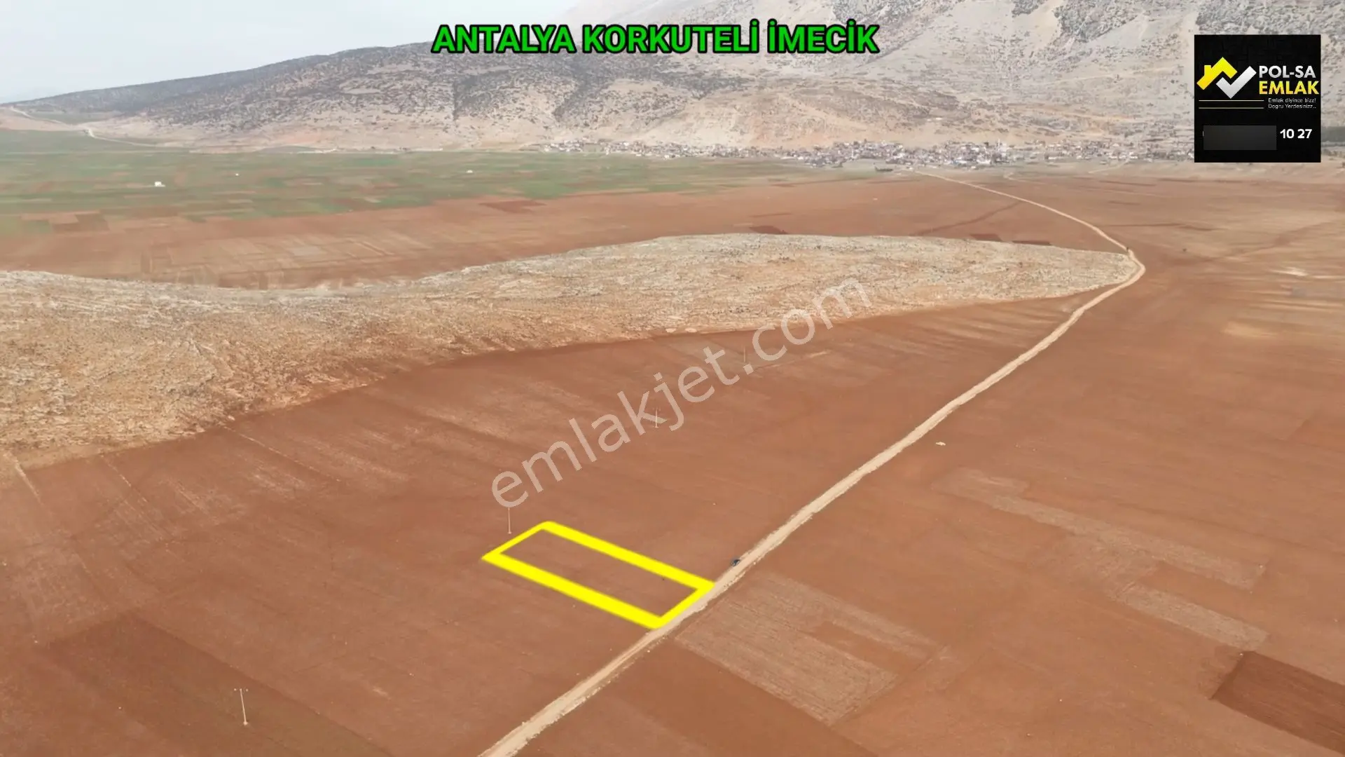 Antalya Korkuteli İmecik Köyü Satılık 1.891m2 Tarla Resmi Yol Var — fotoğraf 6
