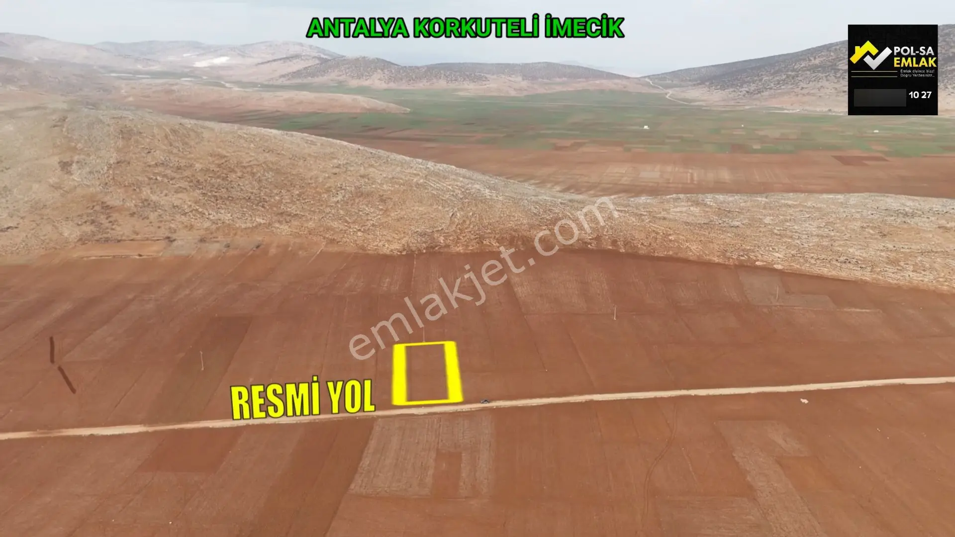 Antalya Korkuteli İmecik Köyü Satılık 1.891m2 Tarla Resmi Yol Var — fotoğraf 8