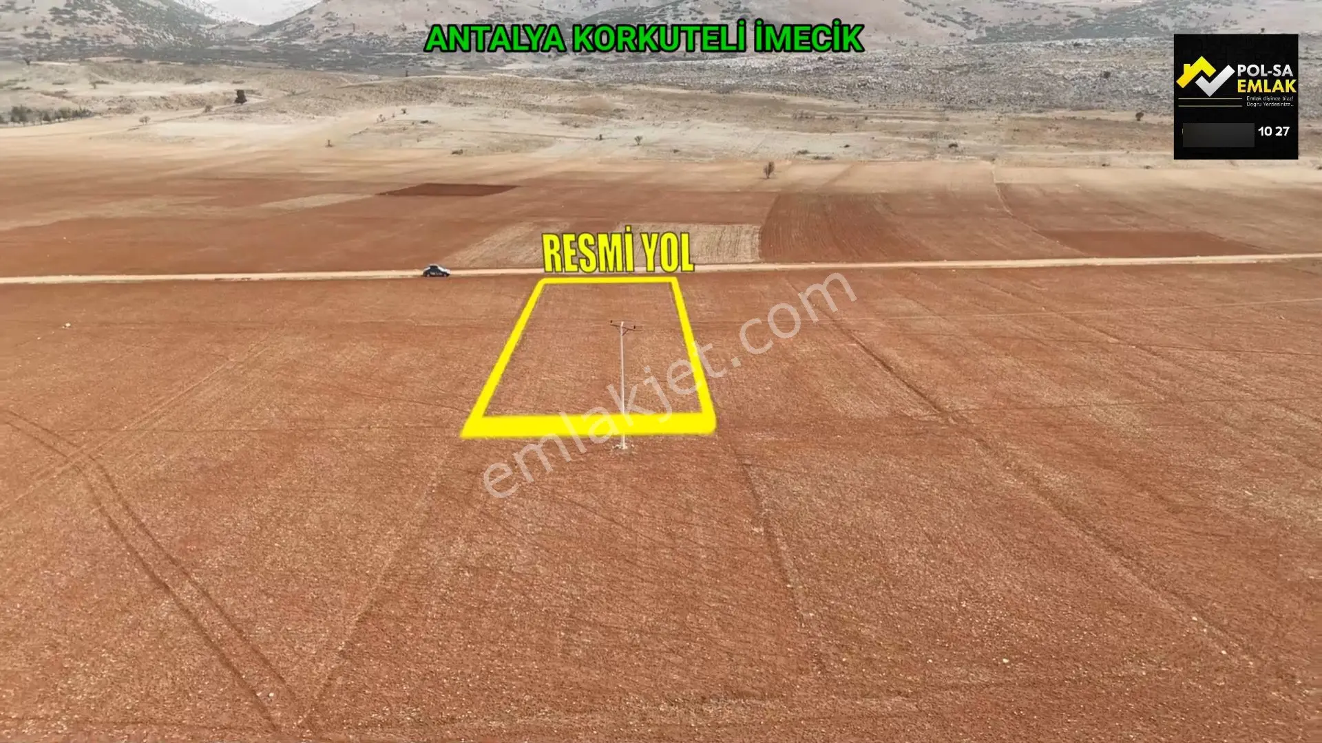 Antalya Korkuteli İmecik Köyü Satılık 1.891m2 Tarla Resmi Yol Var — fotoğraf 9