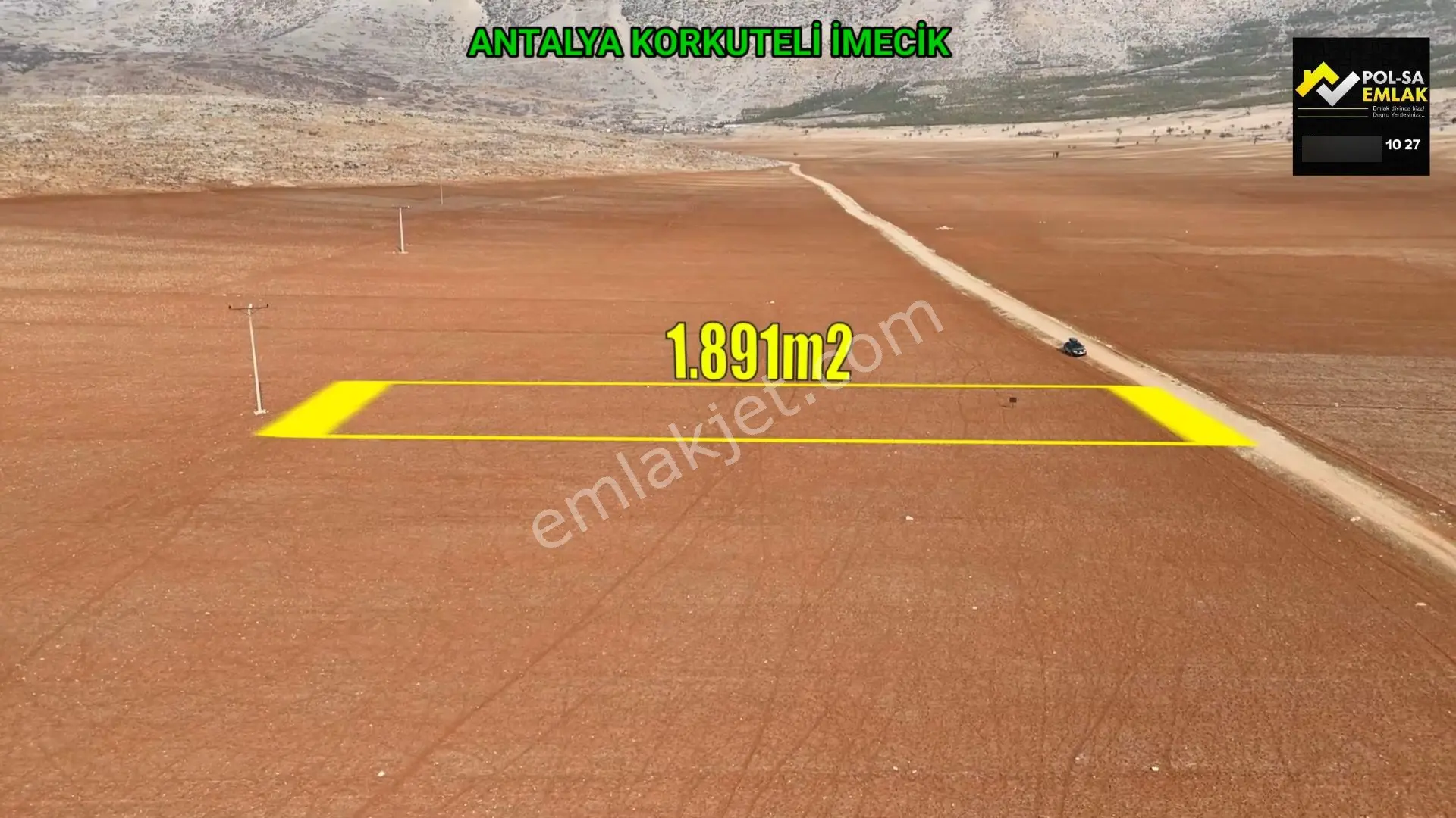 Antalya Korkuteli İmecik Köyü Satılık 1.891m2 Tarla Resmi Yol Var — fotoğraf 11