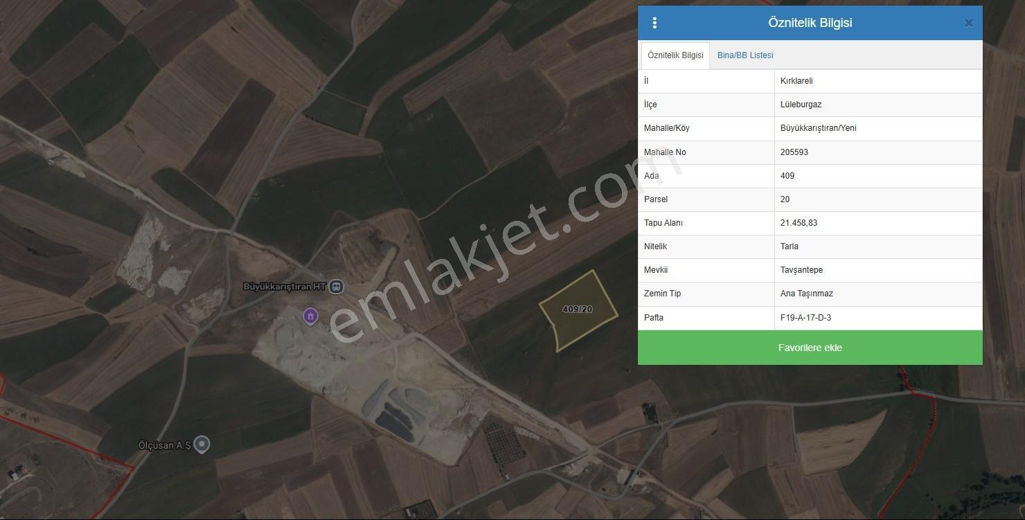 Redstone Lüleburgaz Büyükkarıştıranda Satılık 21.458 M² Tarla — fotoğraf 3
