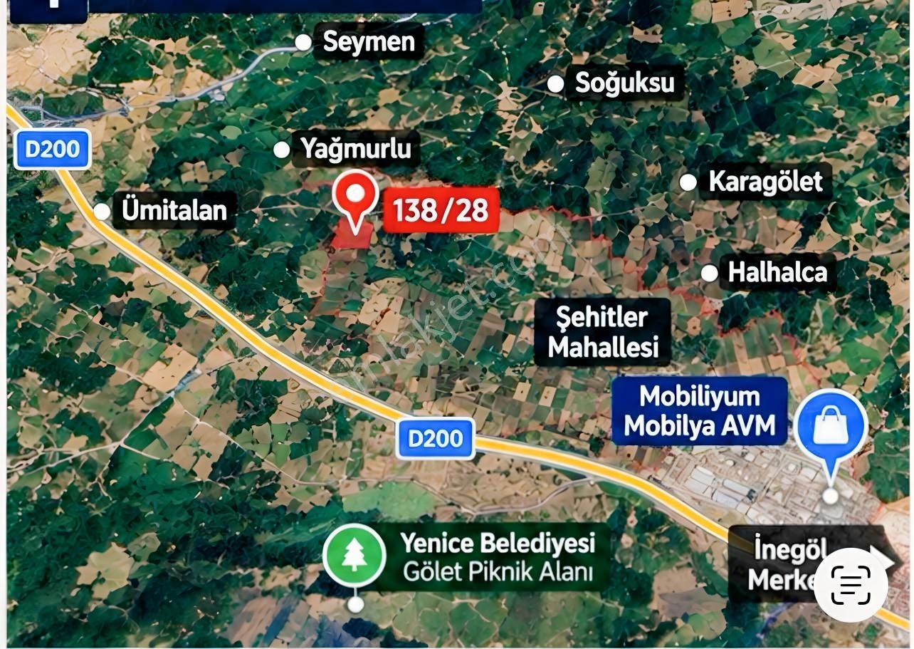 Bursa İnegöl Şehitler Mahallesi Tek Tapu 4.125 M² Satılık Arazi — fotoğraf 4