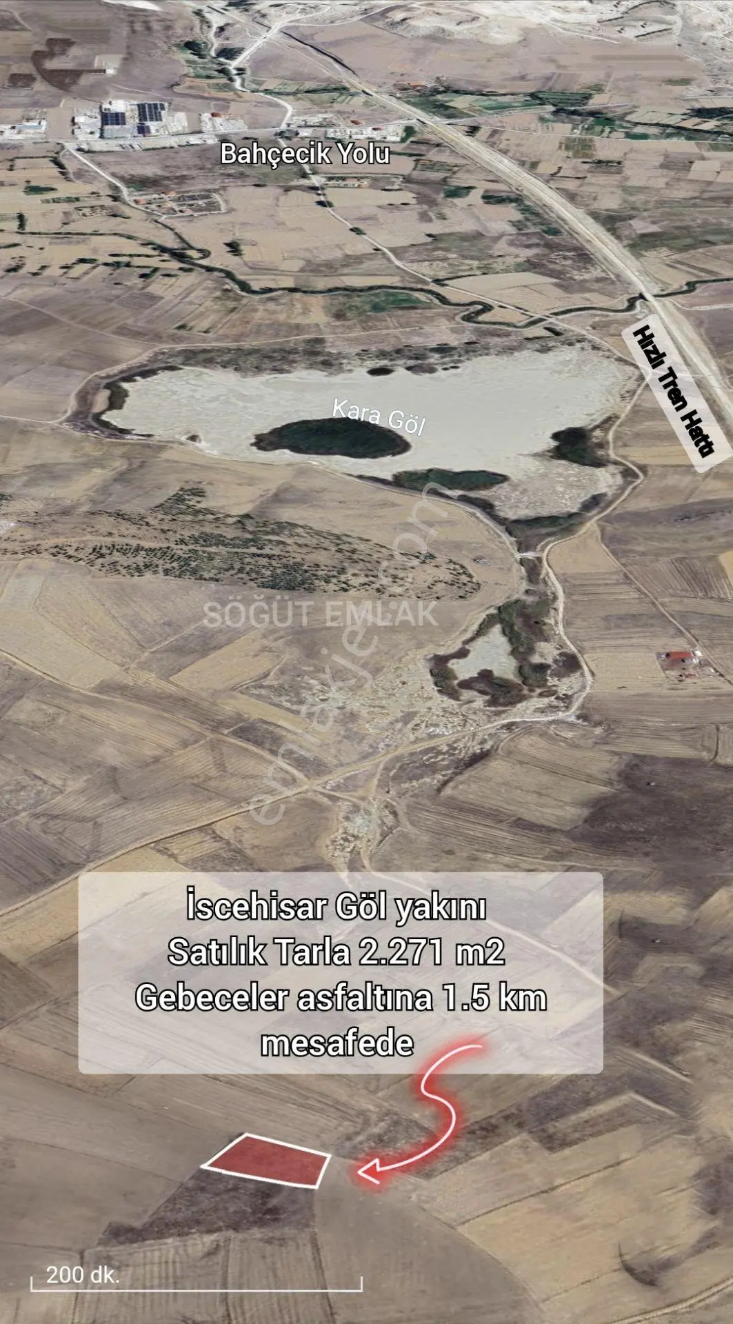 İscehisar Göl Yakını Gebeceler Asfaltına Yakın 2.271 M² Müstakil Parsel Tarla