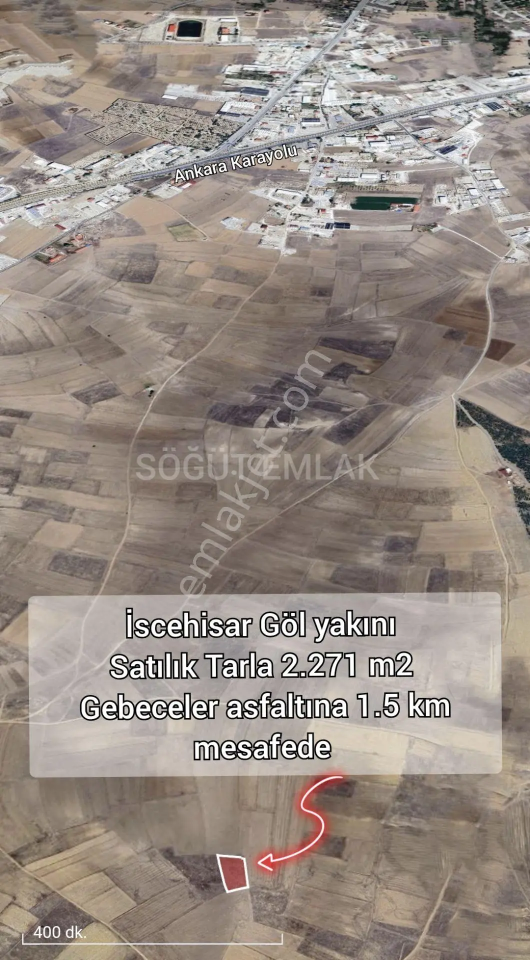 İscehisar Göl Yakını Gebeceler Asfaltına Yakın 2.271 M² Müstakil Parsel Tarla — fotoğraf 2
