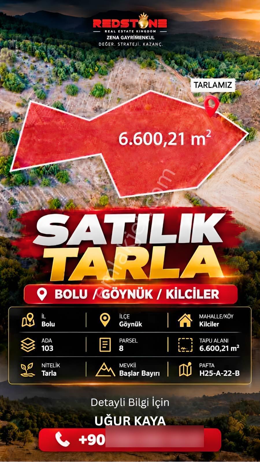 Bolu Göynük Kilciler Mah. 6.600 M2 Satılık Tarla