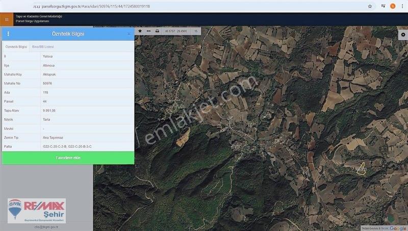 Yalova Altınova Aktoprak Köyü'nde Satılık 9.951m2 Tarla — fotoğraf 3