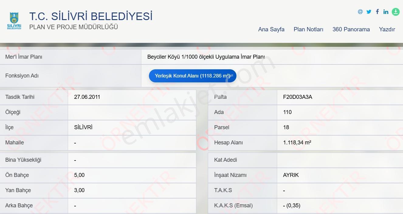 Silivri Beyciler Köy Merkezinde 1.118 M² Konut İmarlı Arsa — fotoğraf 4