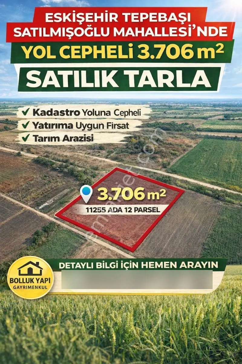 Tepebaşı Satılmışoğlu Mahallesinde Yola Cepheli 3.706 M
