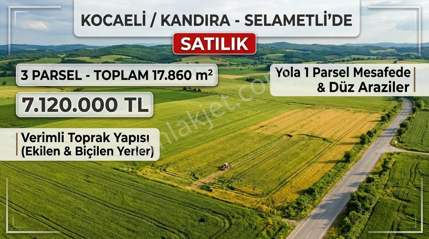 Selametlide 3 Parsel Satılık Tarla