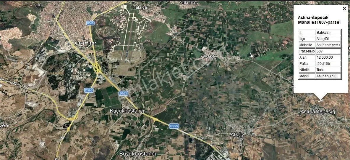 Balıkesir Altıeylül'de 12.000m² Kadastro Yollu Tarla — fotoğraf 2