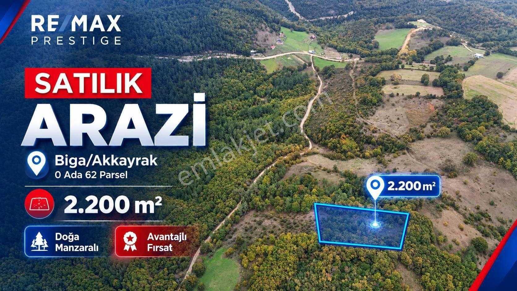 Biga Akkayrak’Ta Satılık 2.200 M² Arazi