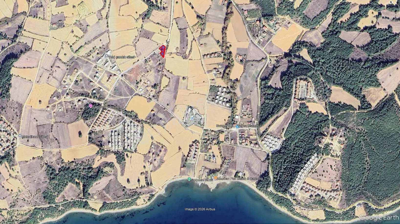 Sazlıdere'de Kapanmaz Denız Manzaralı Toplam 1.038 M² Satılık Arsa — fotoğraf 5