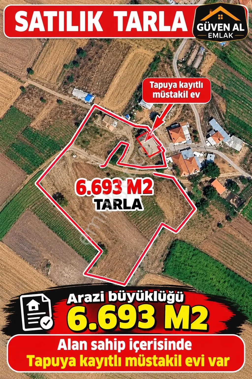 Sındırgıda Satılık Müstakil Ev Ve Tarlası 6.693 M2