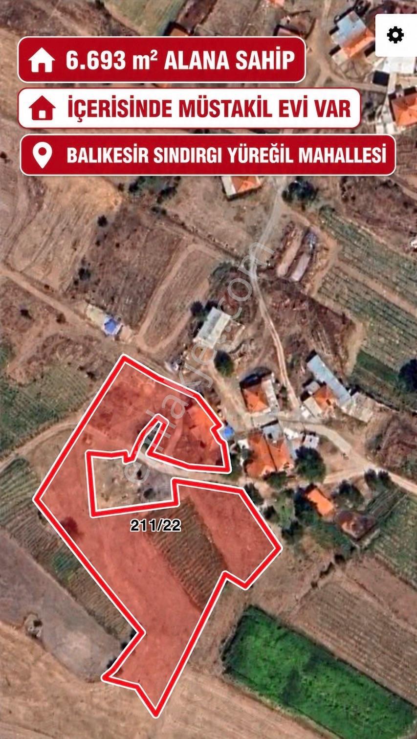 Sındırgıda Satılık Müstakil Ev Ve Tarlası 6.693 M2 — fotoğraf 2