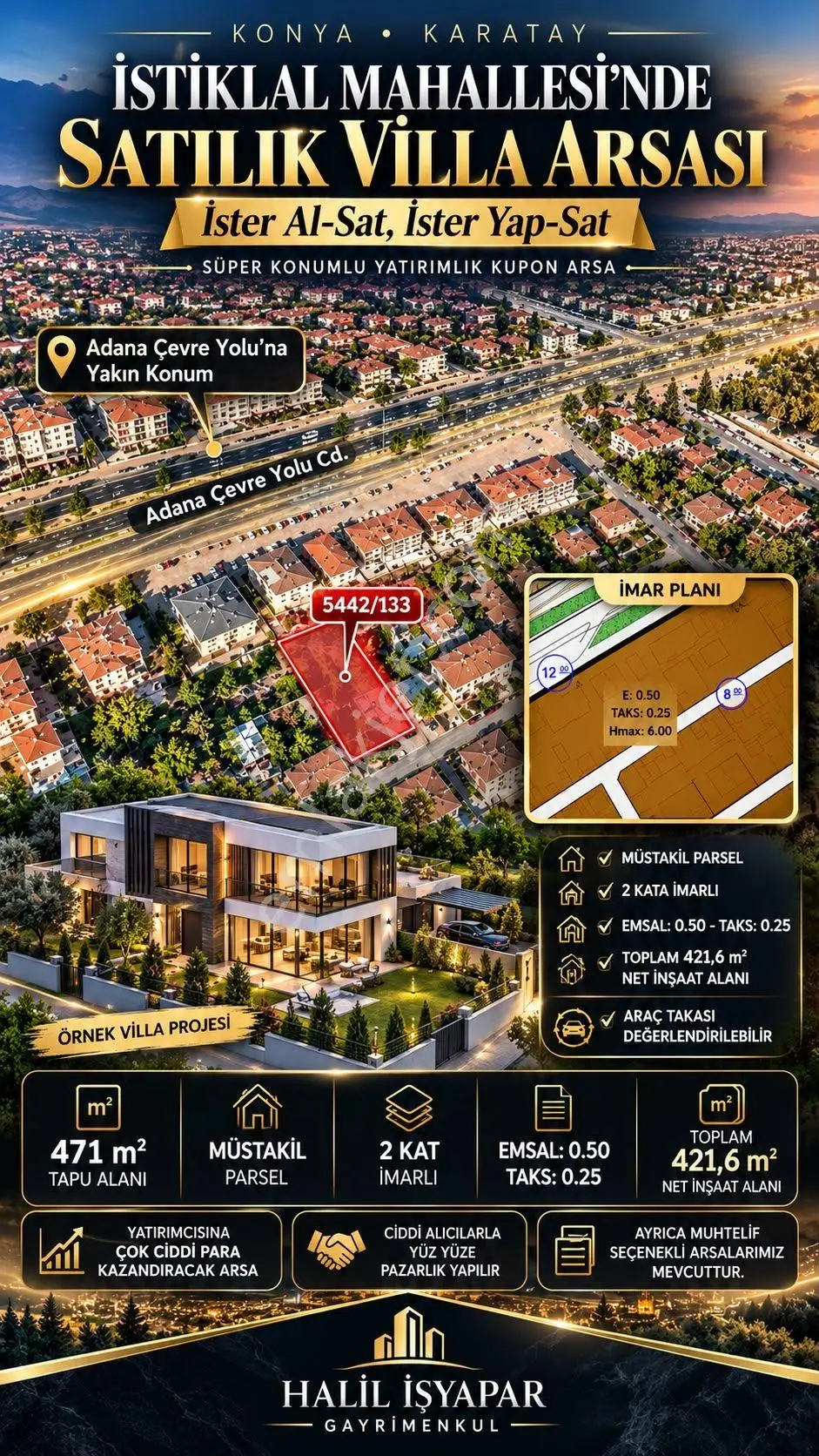 İster Alsat İster Yapsata Uygun İstiklal Mah'De Güzel Konum’Da 471 M² Satılık Vi...