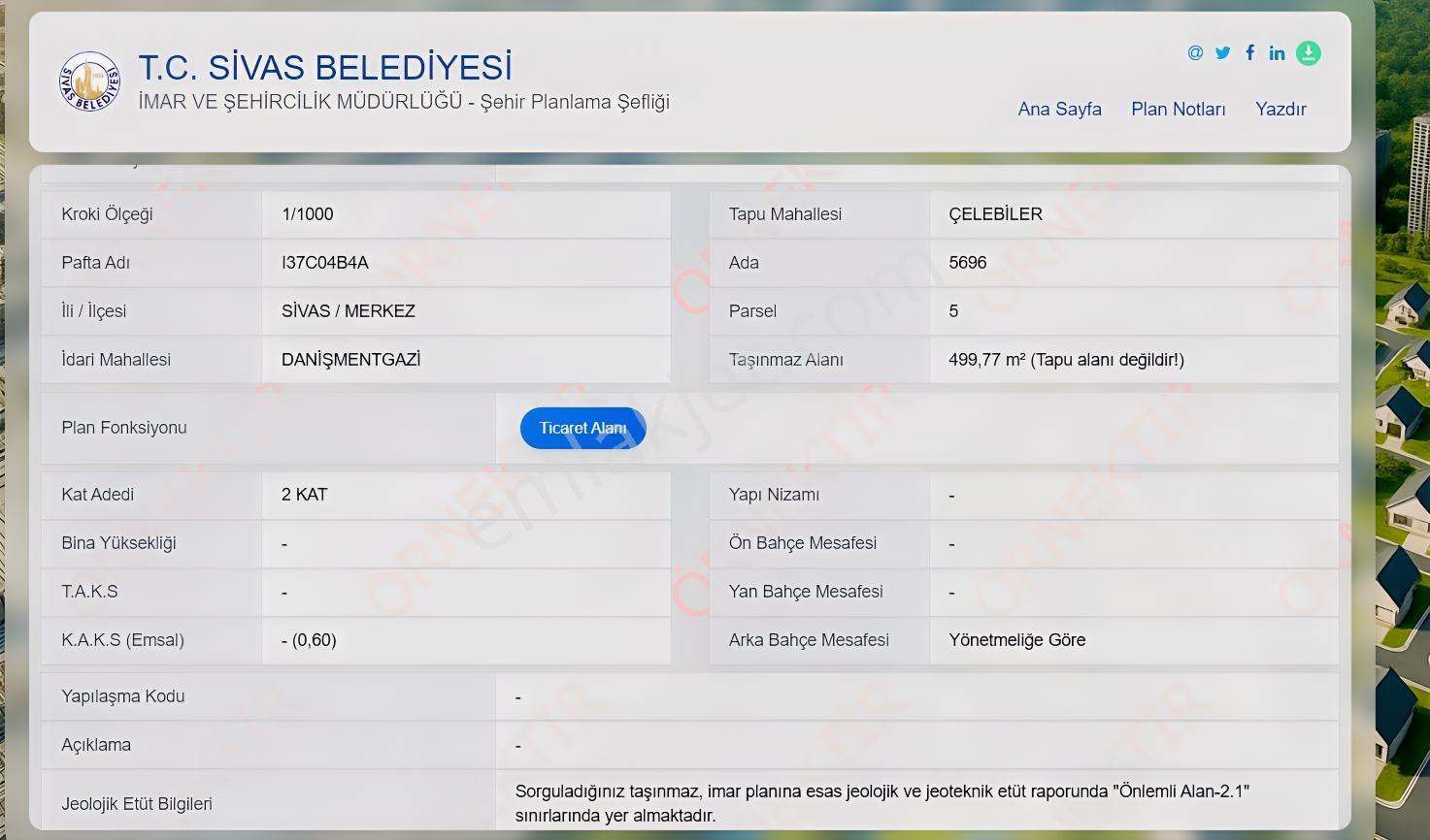 C.K'Dan Ahırlar Bölgesinde Satılık Tek Tapu Ticari 500M2 Arsa
