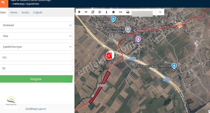 Vize Çakıllı Yerleşime Yakın Resmi Yola Cephe 400m Etraf Çevrili — fotoğraf 6