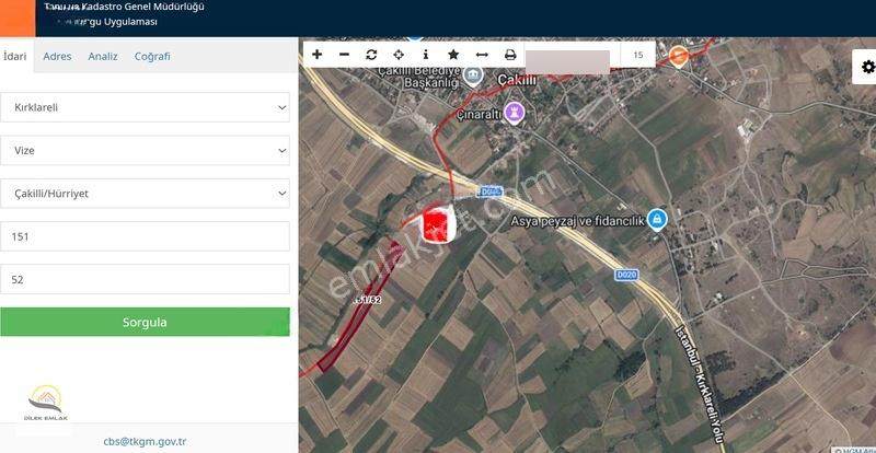 Vize Çakıllı Yerleşime Yakın Resmi Yola Cephe 400m Etraf Çevrili — fotoğraf 17