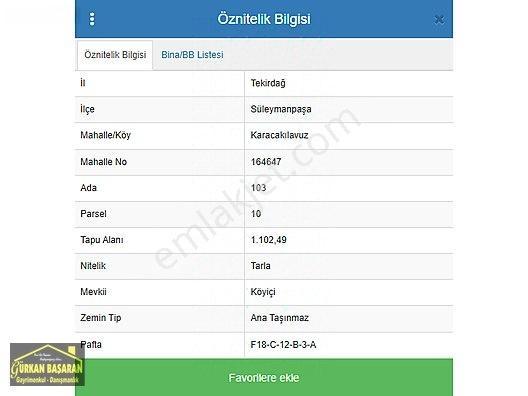 Karacaklavuz'da İmara Komşu Kadastral Yollu 1.103 M² Tarla — fotoğraf 9
