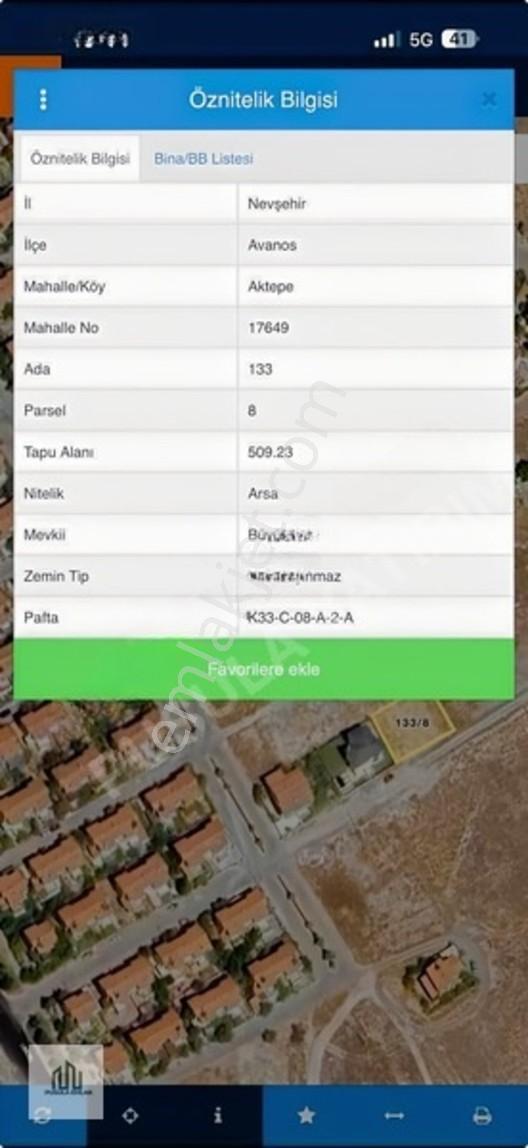 Avanos Aktepe'de 509m² Köşe Başı Önü Park İmarlı Satılık Arsa — fotoğraf 2