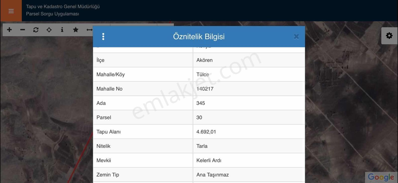 Akören Tülce Mh. Satılık Tarla — fotoğraf 4