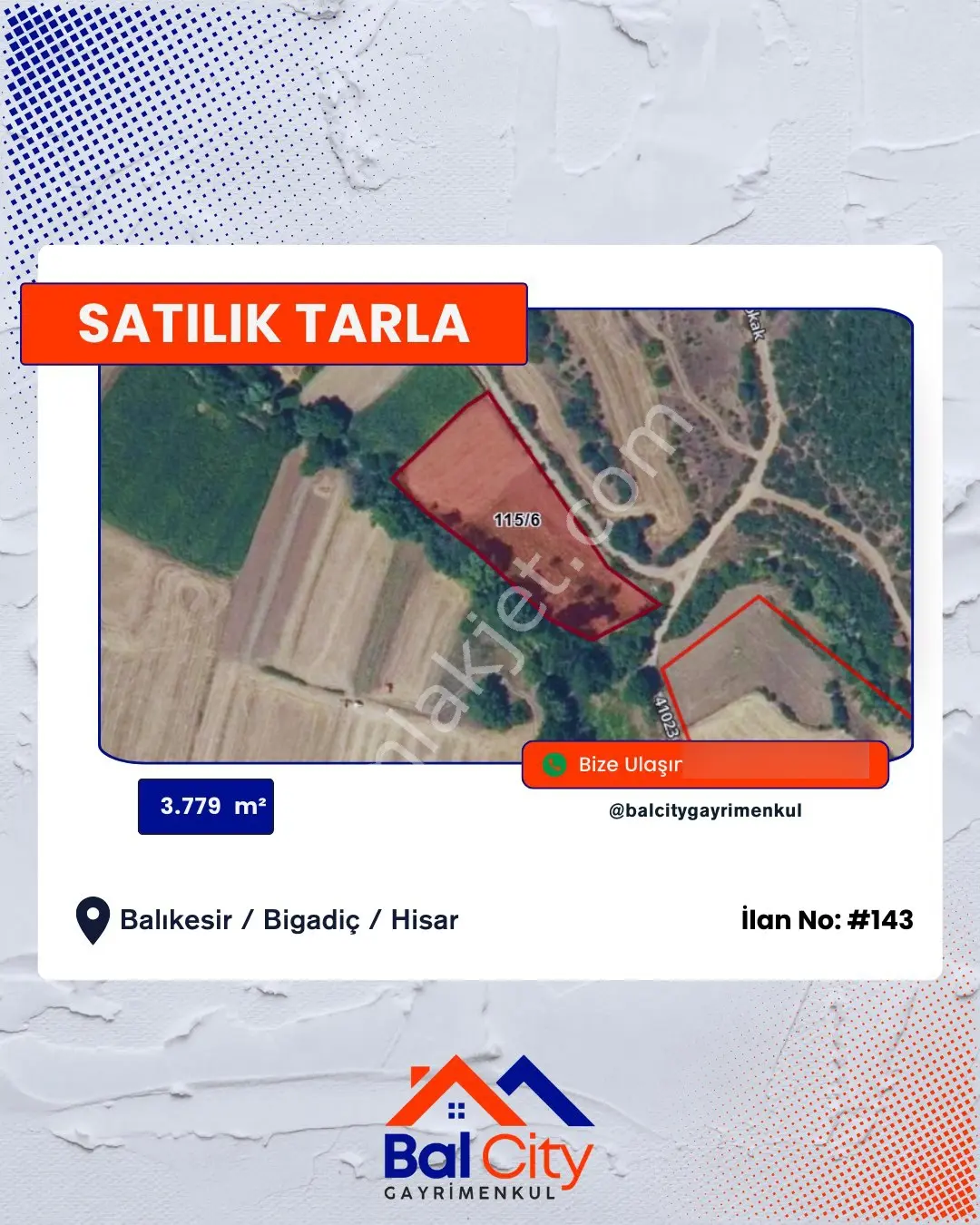 Balcity - Balıkesir Bigadiç Hisarköy'de Resmi Yola Çift Cephe Satılık Tarla — fotoğraf 2