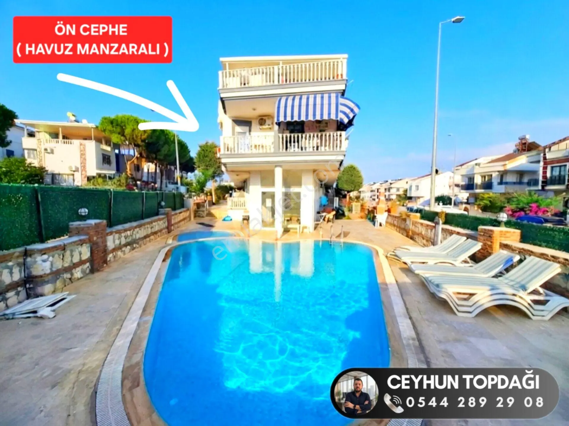 Didim'De Satılık Havuzlu Sitede 1+1 Ön Cephe Havuz Manzaralı Daire
