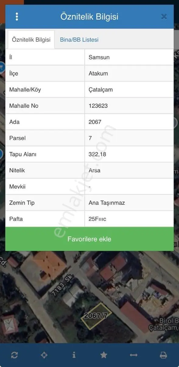 Çatalçam Da Denize 500 M 323 M2 4 Kat İmarlı Arsa