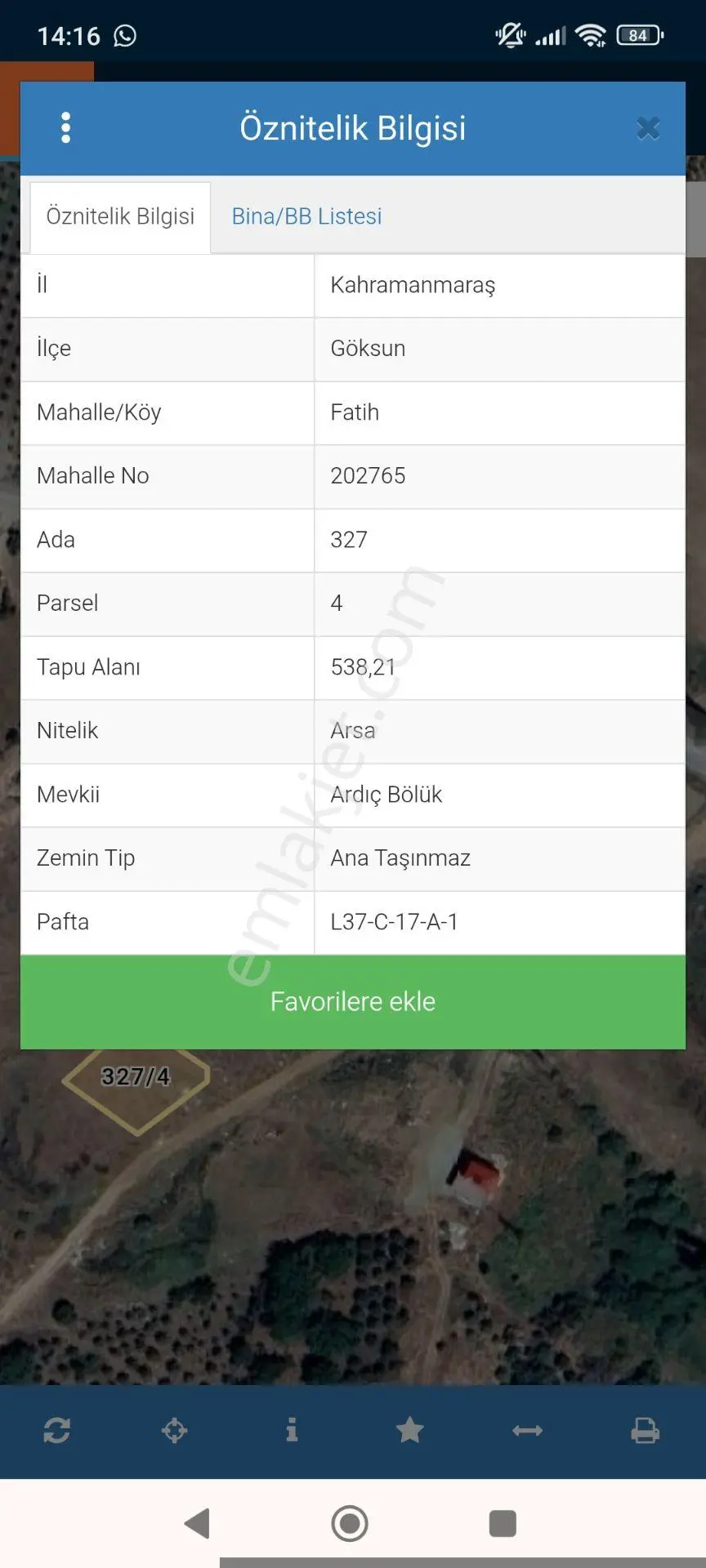 Çardak Mahallesi'nde Satılık Arsa — fotoğraf 2