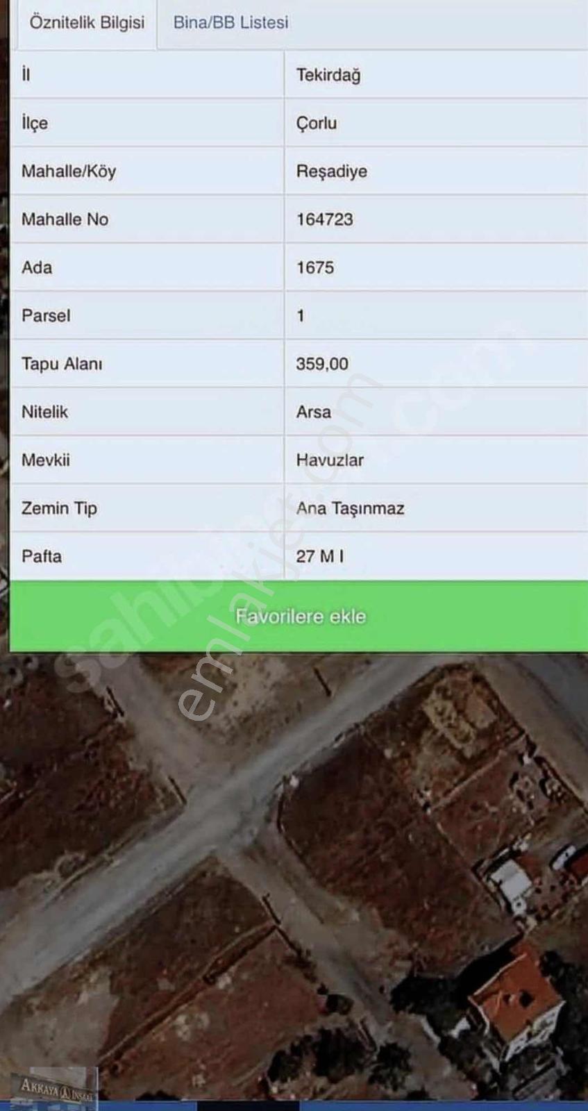Akkaya Inşaatan Acil Satılık Köșe Başı İmarlı Arsa 359m2 — fotoğraf 3